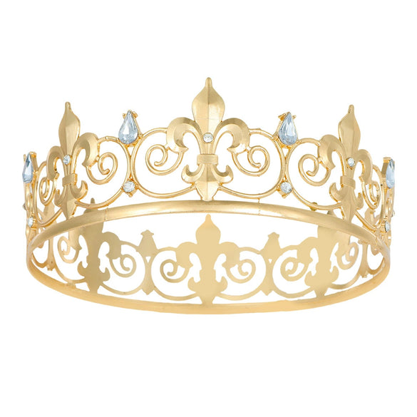 Alloy Crystal Queen Crown Headwear Electroplated For Women
