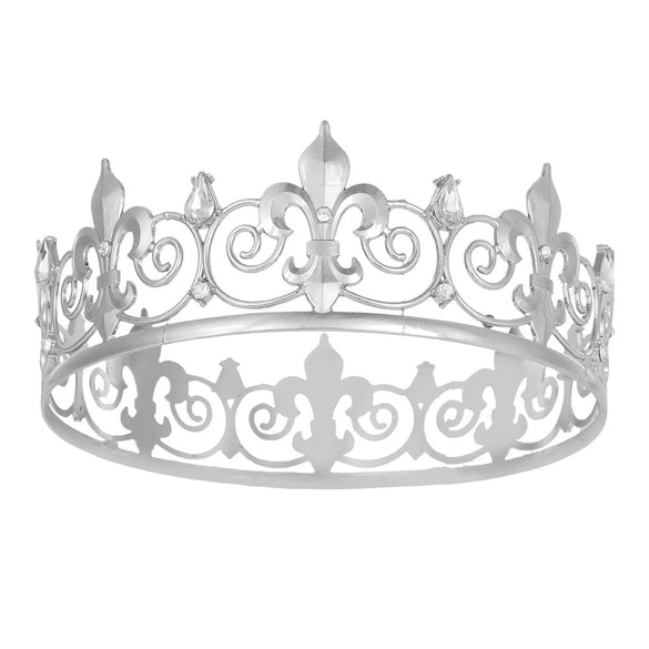 Alloy Crystal Queen Crown Headwear Electroplated For Women
