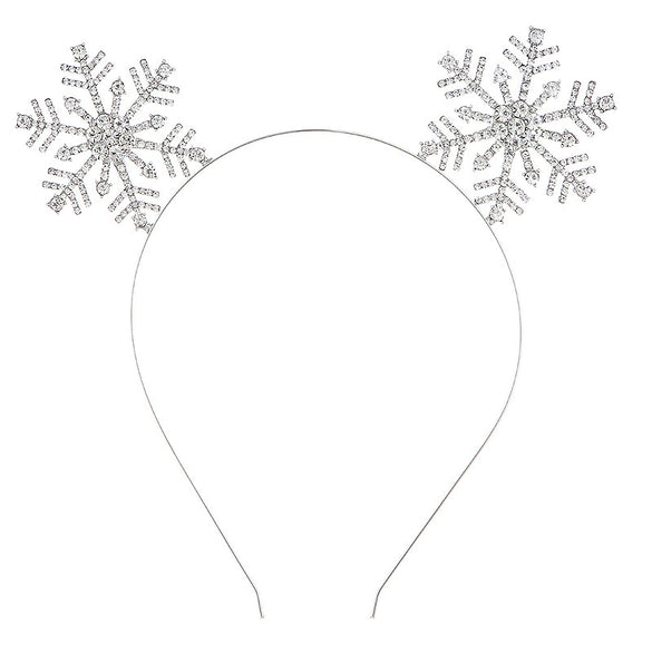 Alloy Crystal Snowflake Headband Hair Accessories For Party Girls With Electroplating