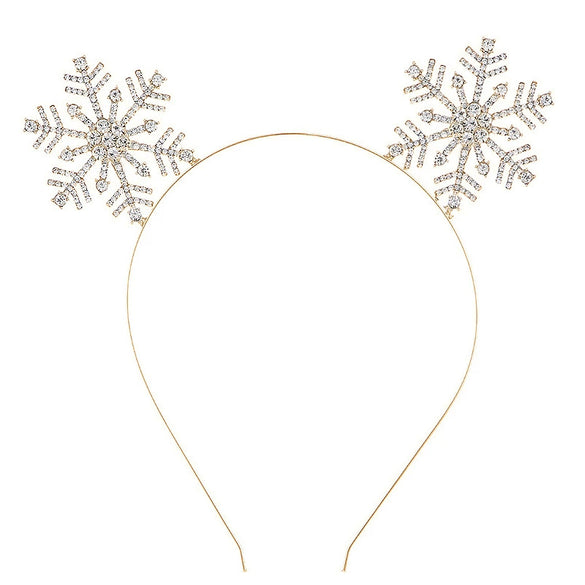 Alloy Crystal Snowflake Headband Hair Accessories For Party Girls With Electroplating