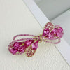 Alloy Crystal Spring Hairpin For Women With Bow Design And Electroplating Processing