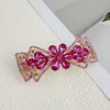 Alloy Crystal Spring Hairpin For Women With Bow Design And Electroplating Processing
