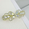 Alloy Crystal Spring Hairpin For Women With Bow Design And Electroplating Processing