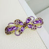 Alloy Crystal Spring Hairpin For Women With Bow Design And Electroplating Processing