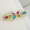 Alloy Crystal Spring Hairpin For Women With Bow Design And Electroplating Processing
