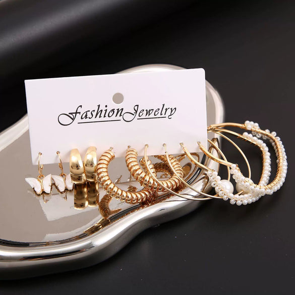 Alloy Cshaped Love Butterfly Ear Clips With Pearls Featuring Heart Geometric Animal And Zodiac Patterns
