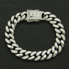 Alloy Cuban Chain Bracelet With Diamond Stitching And Geometric Design Unisex Fashion