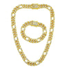 Alloy Cuban Chain Diamond Geometric Fashion Women's Necklace Bracelet Set