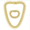 Alloy Cuban Chain Diamond Geometric Fashion Women's Necklace Bracelet Set