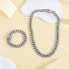 Alloy Cuban Chain Diamond Geometric Fashion Women's Necklace Bracelet Set