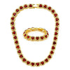 Alloy Cuban Chain Diamond Geometric Fashion Women's Necklace Bracelet Set