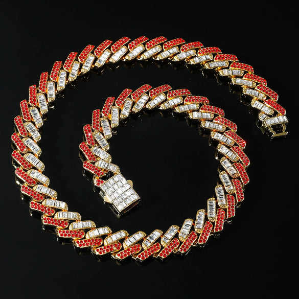 Alloy Cuban Chain Hip Hop Style Geometric Diamond Men's Necklace