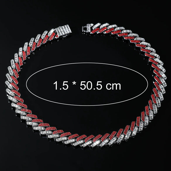 Alloy Cuban Chain Hip Hop Style Geometric Diamond Men's Necklace