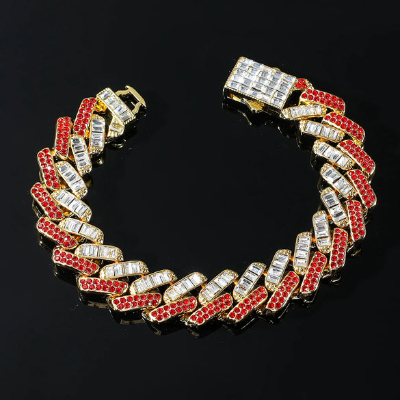 Alloy Cuban Chain Hip Hop Style Geometric Diamond Men's Necklace