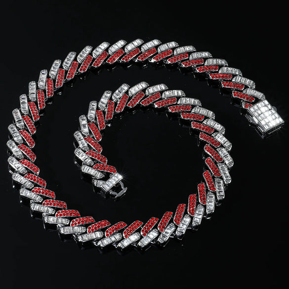 Alloy Cuban Chain Hip Hop Style Geometric Diamond Men's Necklace