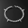 Alloy Cuban Chain Hiphop Style Geometric Diamond Stitching Necklace And Bracelet Jewelry