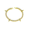 Alloy Cuban Chain Hiphop Style Geometric Diamond Stitching Necklace And Bracelet Jewelry