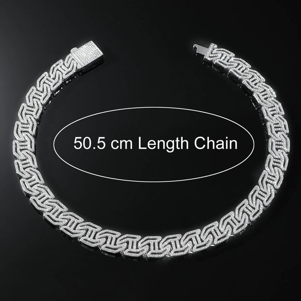 Alloy Cuban Chain Hiphop Style Hletter Hollow Diamond Jewelry Bracelet And Necklace For Men And Women
