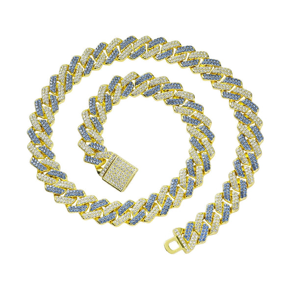 Alloy Cuban Chain Hiphop Style Jewelry With Geometric Pattern And Diamond Design