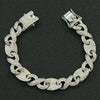 Alloy Cuban Chain Necklace With Diamond Geometric Style Creative Stitching Pig Nose Buckle For Men Hip Hop Punk Style