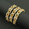 Alloy Cuban Chain Necklace With Diamond Geometric Style Creative Stitching Pig Nose Buckle For Men Hip Hop Punk Style