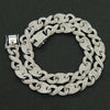 Alloy Cuban Chain Necklace With Diamond Geometric Style Creative Stitching Pig Nose Buckle For Men Hip Hop Punk Style
