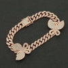 Alloy Cuban Chain Necklace With Diamond Inlay And Butterfly Pattern Hip Hop Style Unisex