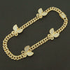 Alloy Cuban Chain Necklace With Diamond Inlay And Butterfly Pattern Hip Hop Style Unisex