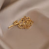Alloy Cut Out Flower Metal Brooch Electroplated For Women
