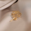 Alloy Cut Out Flower Metal Brooch Electroplated For Women