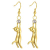 Alloy Cute Animal Kitten Stretch Earrings For Women With Electroplating