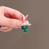 Alloy Cute Cartoon Pink Rabbit Magic Hat Brooch For Women With Electroplating Treatment