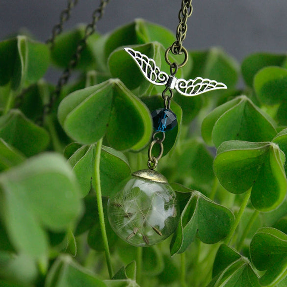 Alloy Dandelion Filled Ball Pendant Vintage Geometric Style
