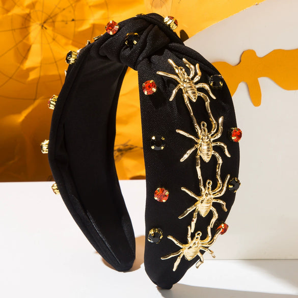 Alloy Dark Style Spider Web Headband With Diamonds For Women