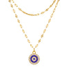 Alloy Devil's Eye Doublelayer Necklace With Geometric Pattern And Diamond Design For Women