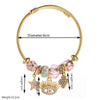 Alloy Devil's Eye Oil Dripping Diamond Star Fourleaf Clover Pendant Bracelet Electroplated