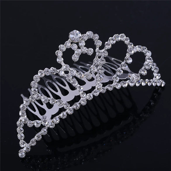 Alloy Diamond Children's Crown Comb Hair Accessories