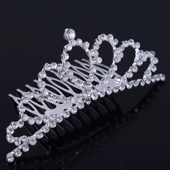 Alloy Diamond Children's Crown Comb Hair Accessories