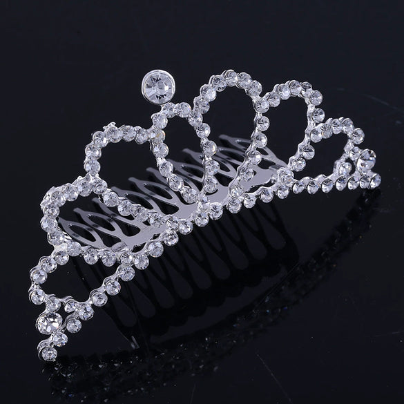 Alloy Diamond Children's Crown Comb Hair Accessories