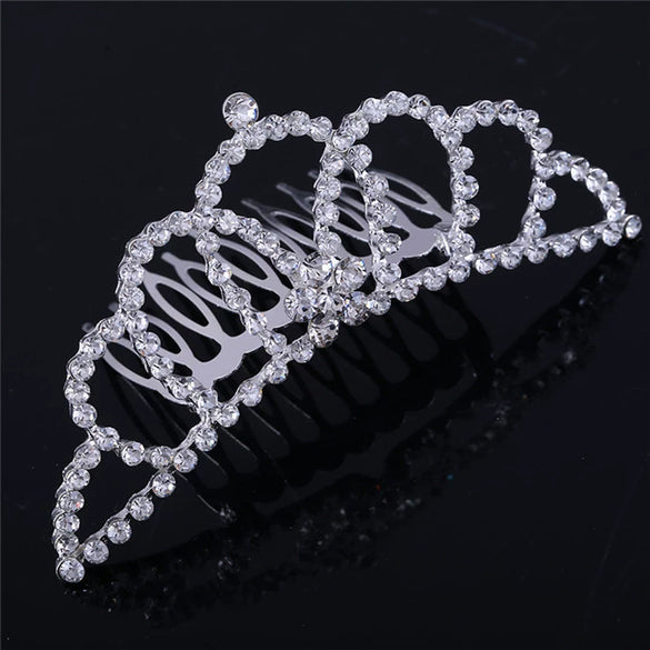 Alloy Diamond Children's Crown Comb Hair Accessories