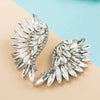 Alloy Diamond Exaggerated Fanshaped Wings Colorful Rhinestone Earrings