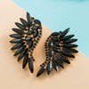 Alloy Diamond Exaggerated Fanshaped Wings Colorful Rhinestone Earrings