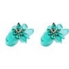 Alloy Diamond Flower Earrings For Women Retro Elegant Style
