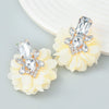 Alloy Diamond Flower Earrings Women's Retro Elegant Style