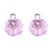 Alloy Diamond Flower Earrings Women's Retro Elegant Style