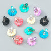 Alloy Diamond Flower Earrings Women's Retro Elegant Style
