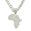 Alloy Diamond Geometric Hip Hop Pendant Necklace With Cuban Chain