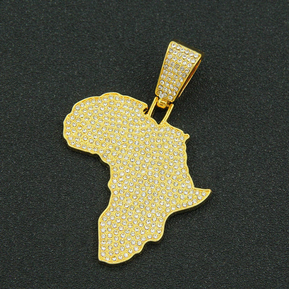 Alloy Diamond Geometric Hip Hop Pendant Necklace With Cuban Chain
