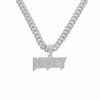 Alloy Diamond Letters Pendant Necklace Cuban Chain Hip Hop Punk Jewelry For Men