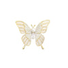 Alloy Diamond Pearl Butterfly Flower Brooch For Women With Electroplating Design